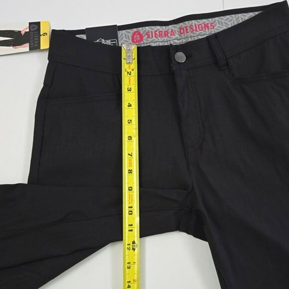 NWT Sierra Designs Women's Black Capri Tapered Active Pant Stretch Size 6 - Picture 14 of 15